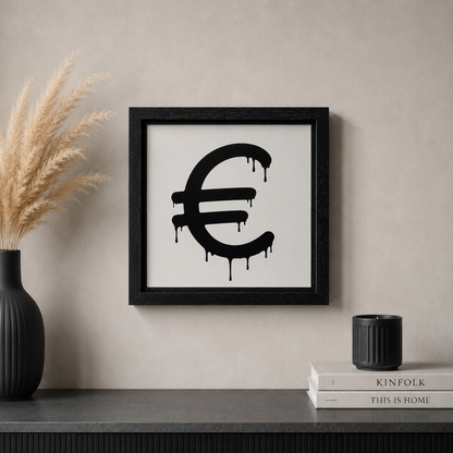 Spiegelbild im Graffiti-Stil „ €“ | 24 x 24 cm | Handgefertigt